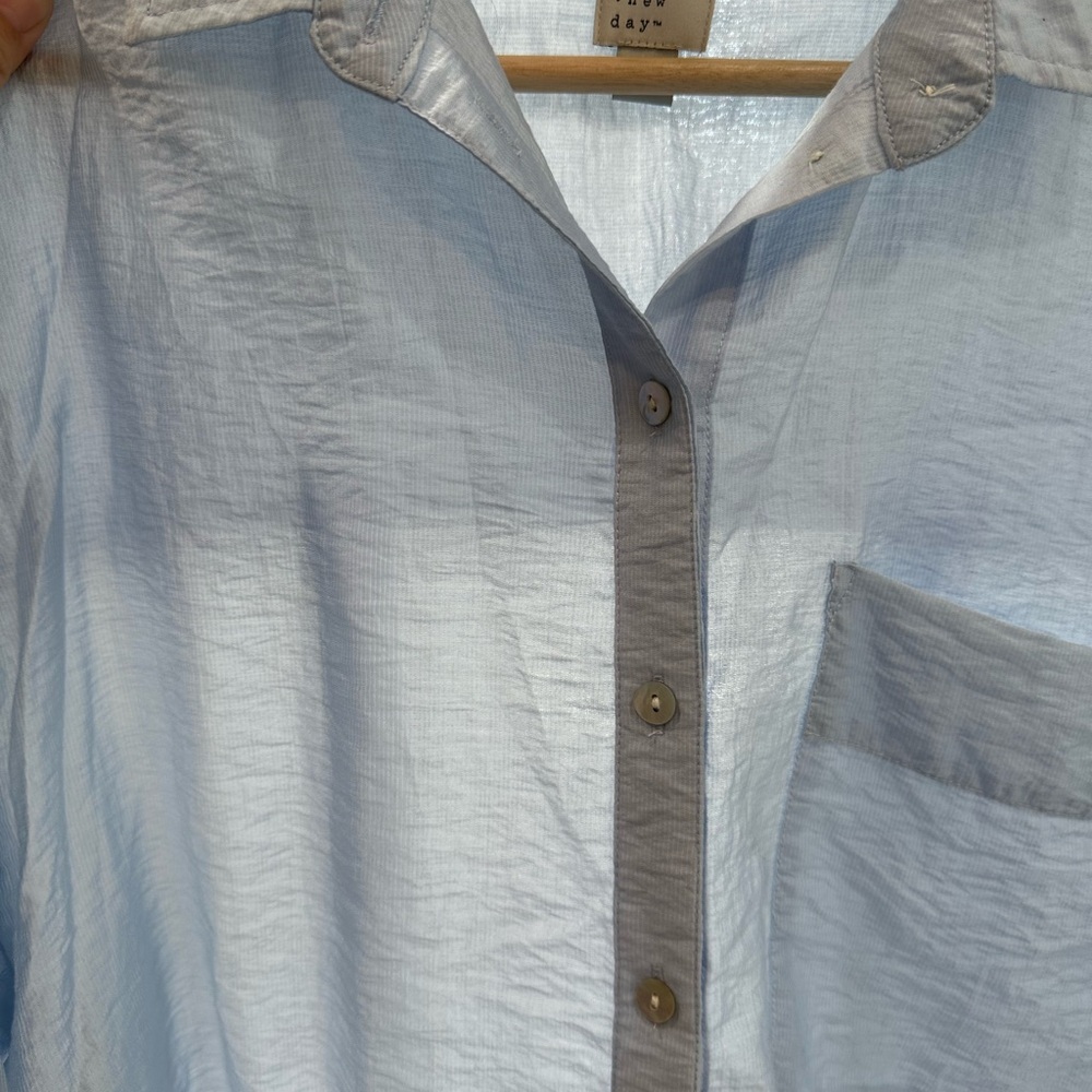 a new day  Casual Light Blue Button Down Shirt - Picture 4 of 8
